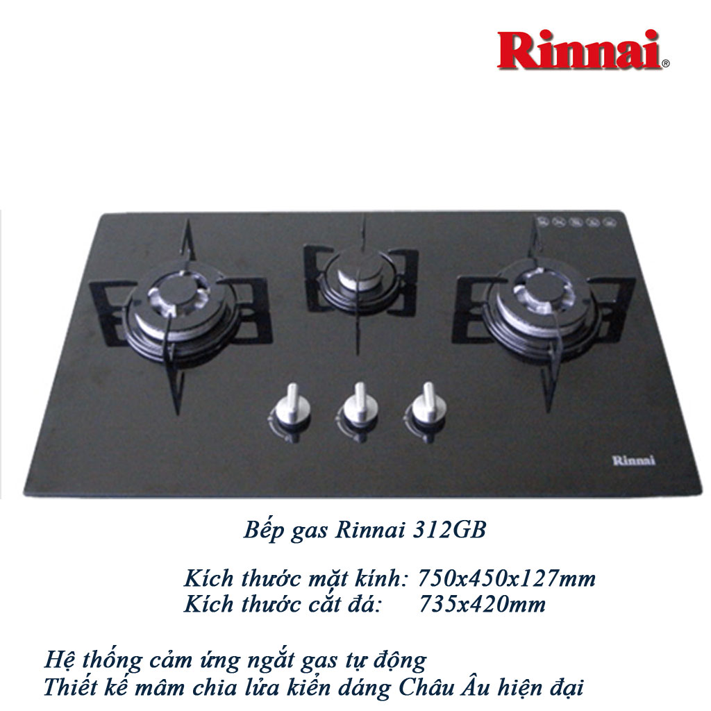 312bg Bếp gas âm Rinnai 312BG - Ảnh 1