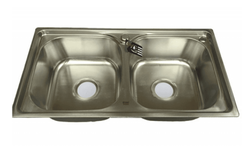 CHẬU HAI HỐ CÂN KOBESI  INOX 304 7843