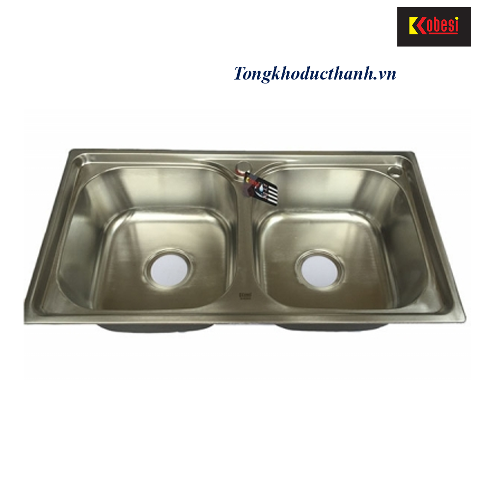 7843 CHẬU HAI HỐ CÂN KOBESI INOX 304 7843 - Ảnh 1