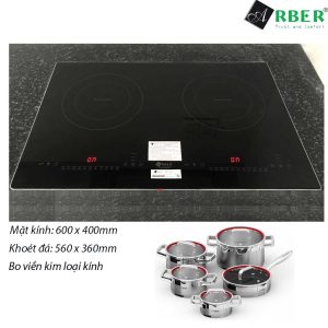 BẾP 2 từ Arber AB-Ei602 ( bo viền kim loại kính)