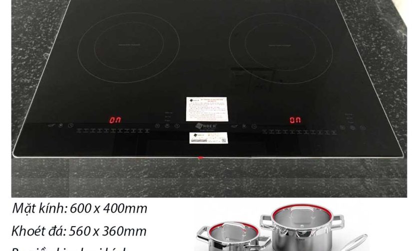 BẾP 2 từ Arber AB-Ei602 ( bo viền kim loại kính)