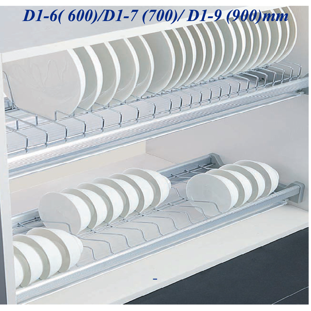 D1-6 Giá bát, đĩa cố định 2 tầng Sevilla Inox 600/700/900mm - Ảnh 1