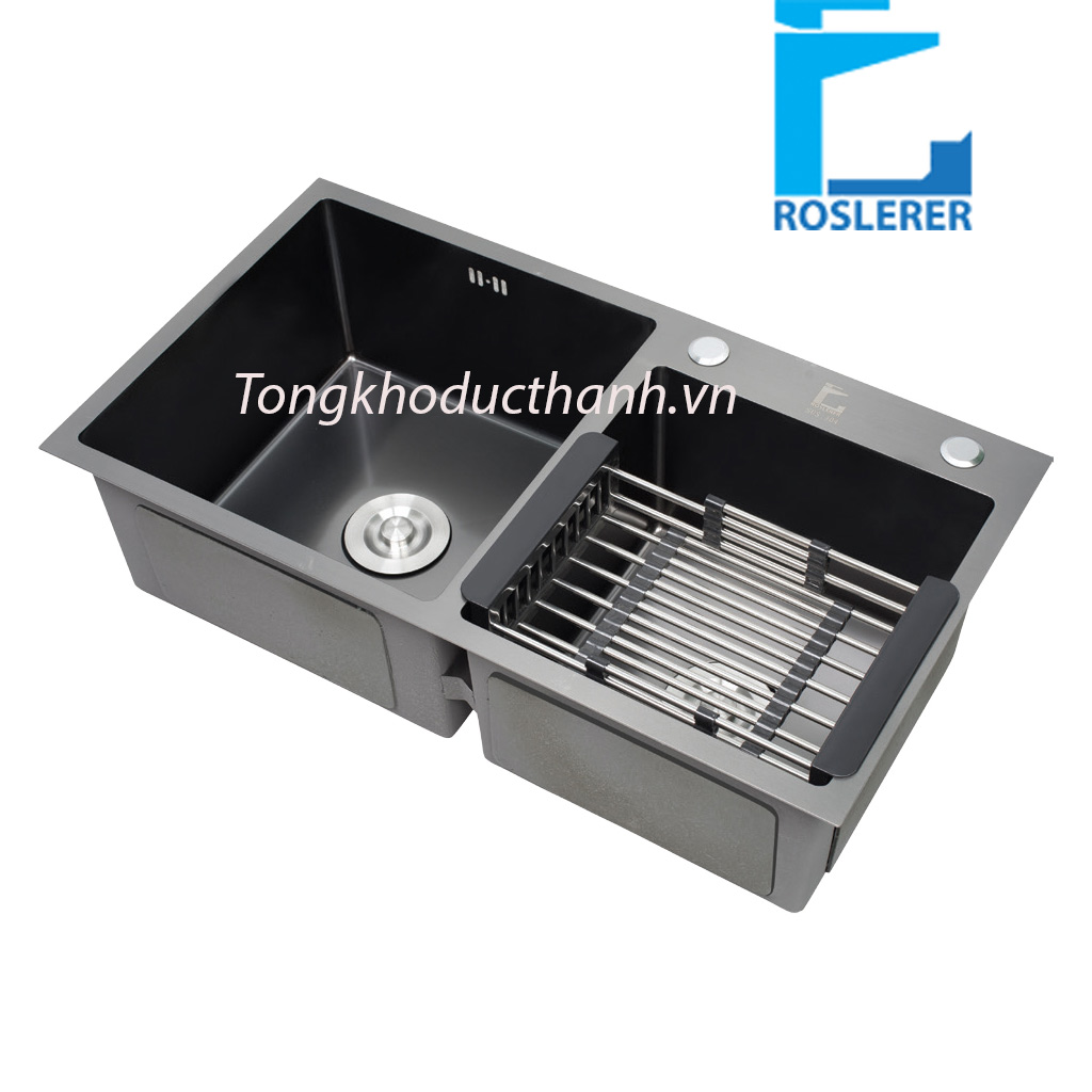 8245-nano Chậu rửa Roslerer RL04 7843 Nano lệch( Inox 304) - Ảnh 1