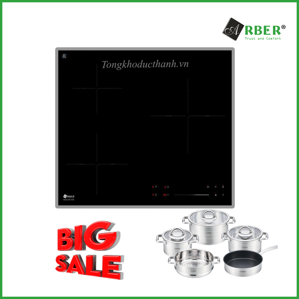 Bếp-từ-Arber-ab334s Bếp từ Arber AB334S ( bo viền nhôm kính) - Ảnh 1