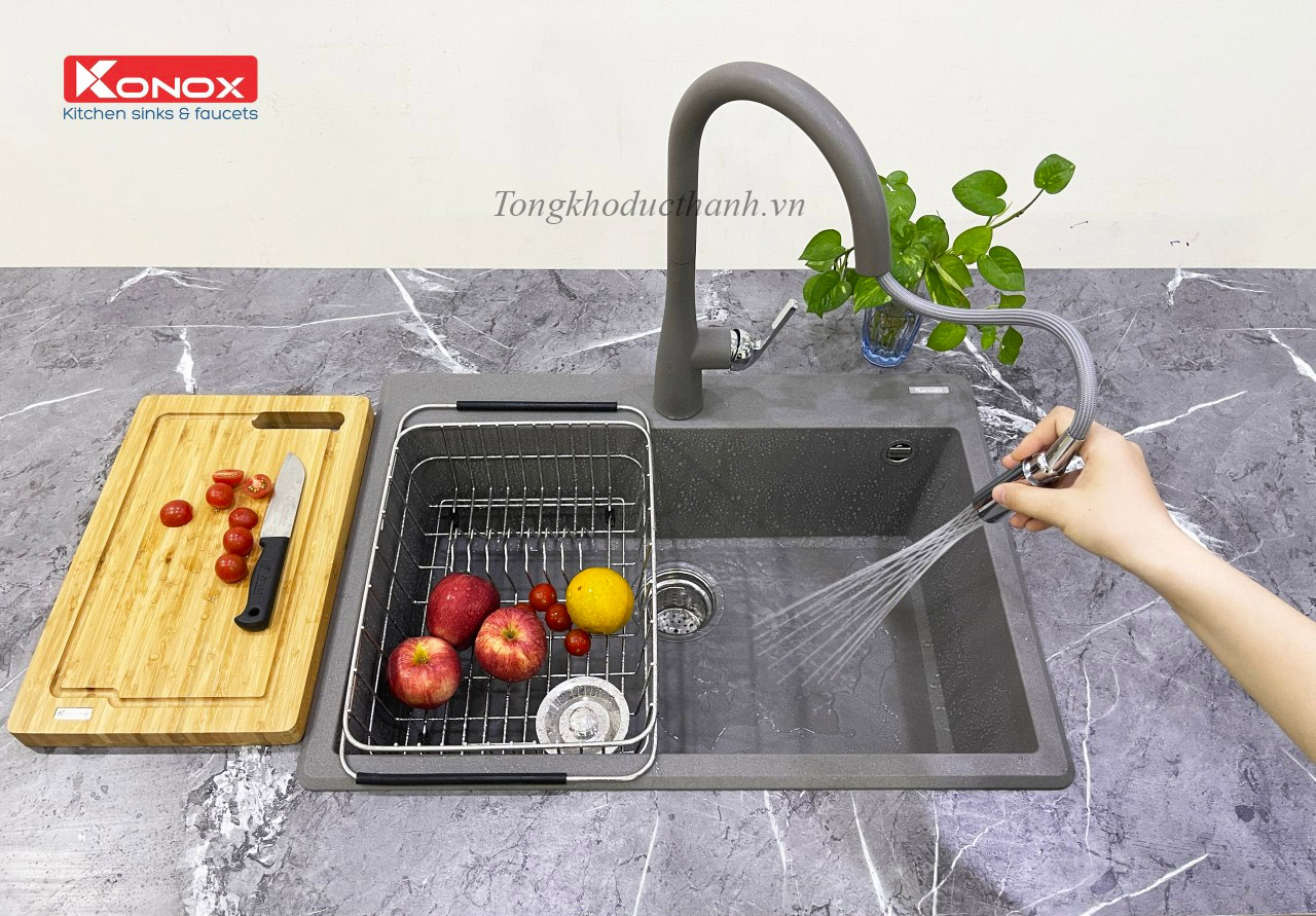 Vòi-rửa-bát-konox-Curva-Grey