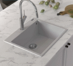 Chậu rửa bát đá Granite Konox Sink Ruvita 680 – White Silver (KT 68*50cm) - Italy - Ảnh 2