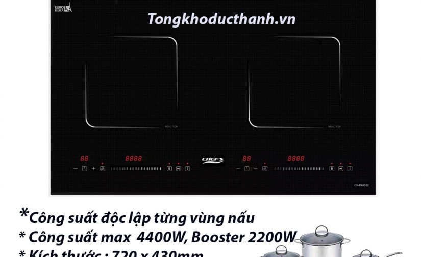 Bếp từ Chefs EH-DIH320 ( kính Eurokera Pháp) bỏ mẫu thay sang mặt kính khác