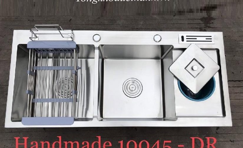 Chậu-rửa-bát-Kagol-K10045-bàn-chờ-cài-dao-thớt,-hố-rác