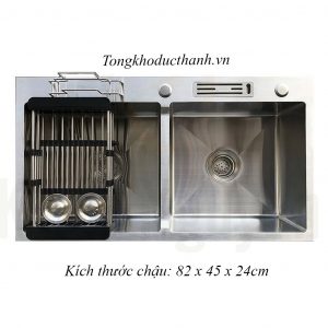 Chậu-rửa-bát-Kagol-K8245-hai-hố-cân-có-cài-dao