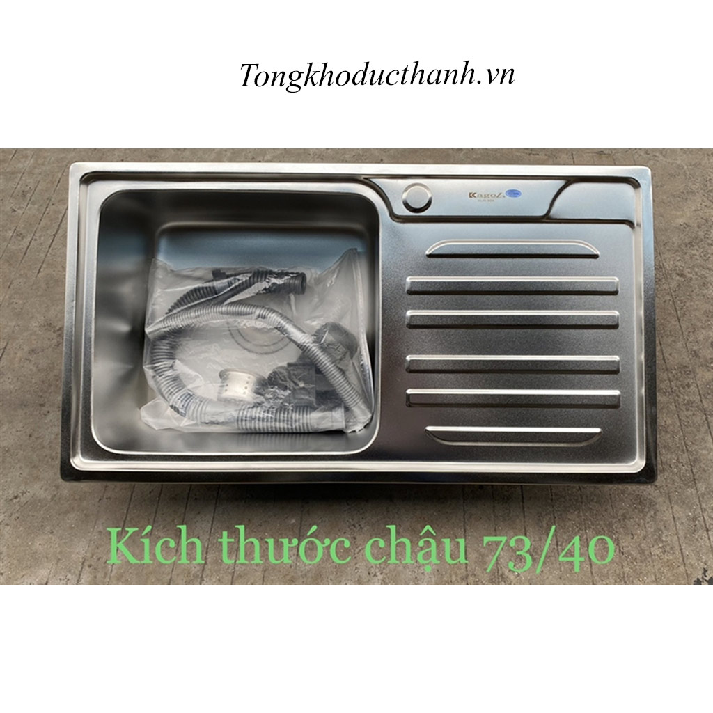 Chậu-rửa-inox-dập-1-hố-có-bàn-chờ-Kagol-P7340B Chậu-rửa-inox-dập-1-hố-có-bàn-chờ-Kagol-P7340B