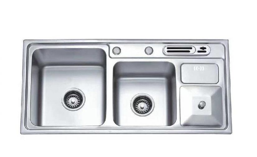 Chậu-rửa-inox-dập-Kagol-P9245-bàn-chờ-cài-dao,-hố-rác