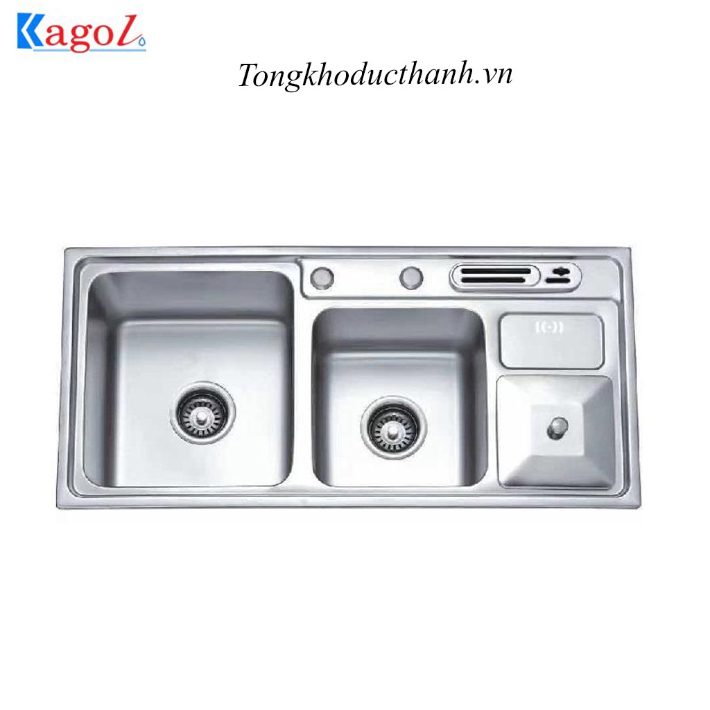 Chậu-rửa-inox-dập-Kagol-P9245-bàn-chờ-cài-dao,-hố-rác Chậu-rửa-inox-dập-Kagol-P9245-bàn-chờ-cài-dao,-hố-rác