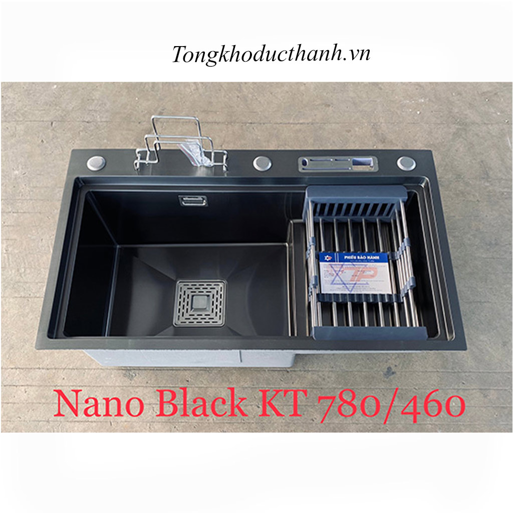 Chậu-rửa-nano-đen-1-hố-Kagol-KND7846B-có-bàn-chờ,-cài-dao-thớt Chậu-rửa-nano-đen-1-hố-Kagol-KND7846B-có-bàn-chờ,-cài-dao-thớt