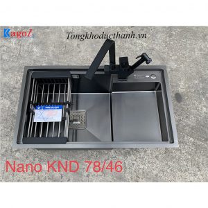 Chậu-rửa-nano-đen-1-hố-Kagol-KND7846B-có-bàn-chờ
