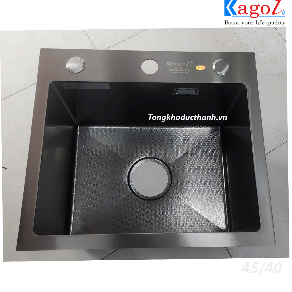 4540 Chậu rửa nano đen 1 hố Kagol KND6045 - Ảnh 1
