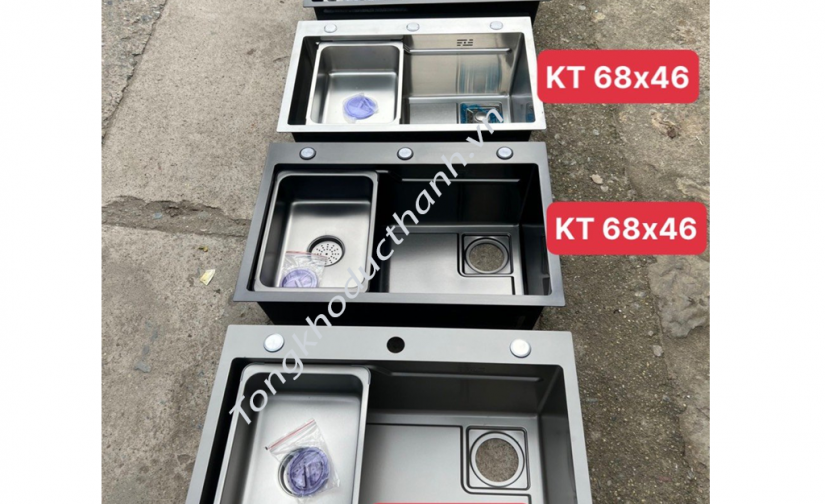 Chậu rửa đơn nano Kobesi 7546 / 68*46cm  inox 304