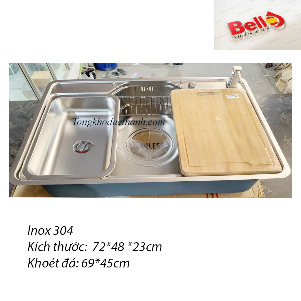 chậu-bello-c400 Chậu rửa đơn Bello BL-C400 ( 720*480MM) - Ảnh 1