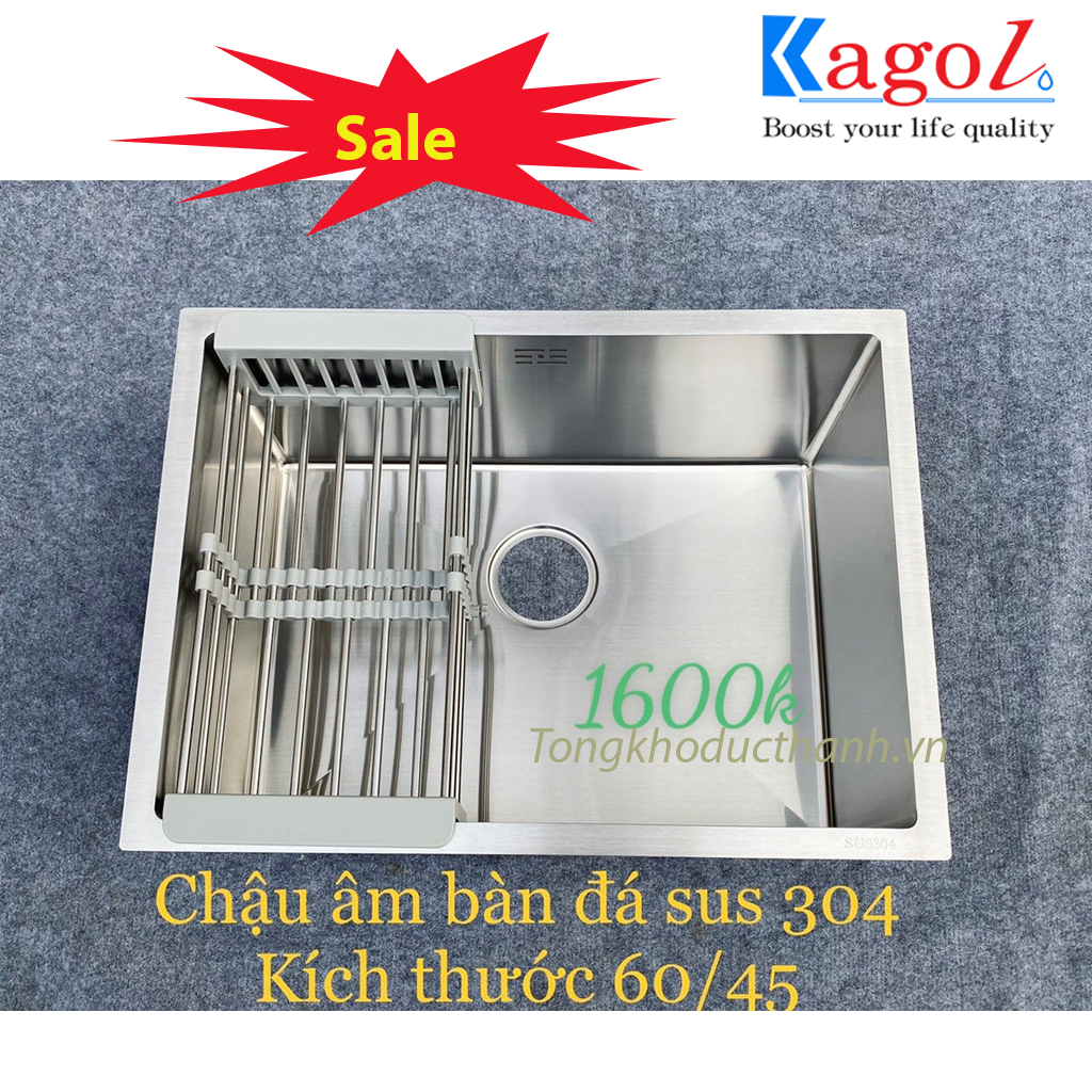 chậu-kagol-6045 Chậu đơn âm toàn phần Kagol K6045 inox 304 - Ảnh 1
