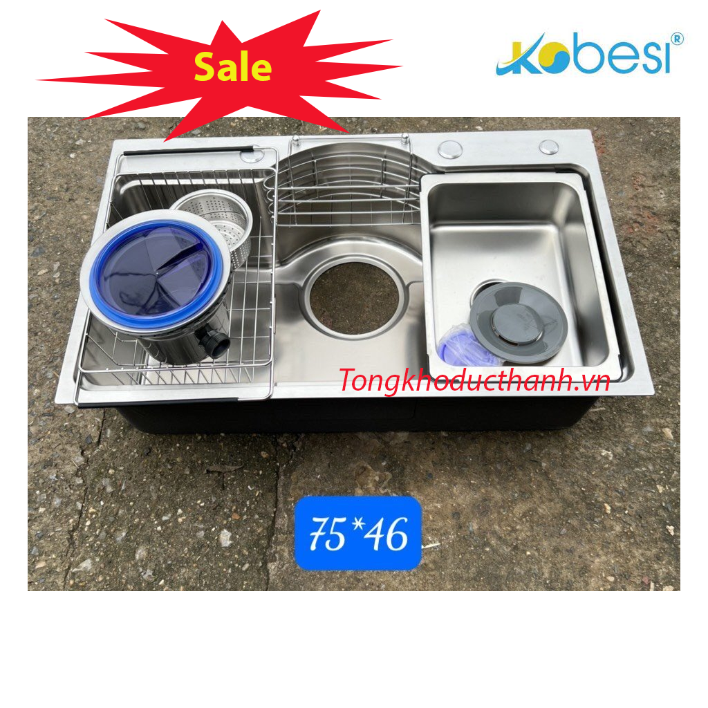chậu-kobesi-7546 Chậu đơn 1 hố Kobesi KB 7546 inox 304 - Ảnh 1