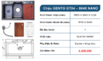 Combo Chậu rửa Gento GT04-8048 Nano inox 304 cao cấp và Vòi rút - Ảnh 2