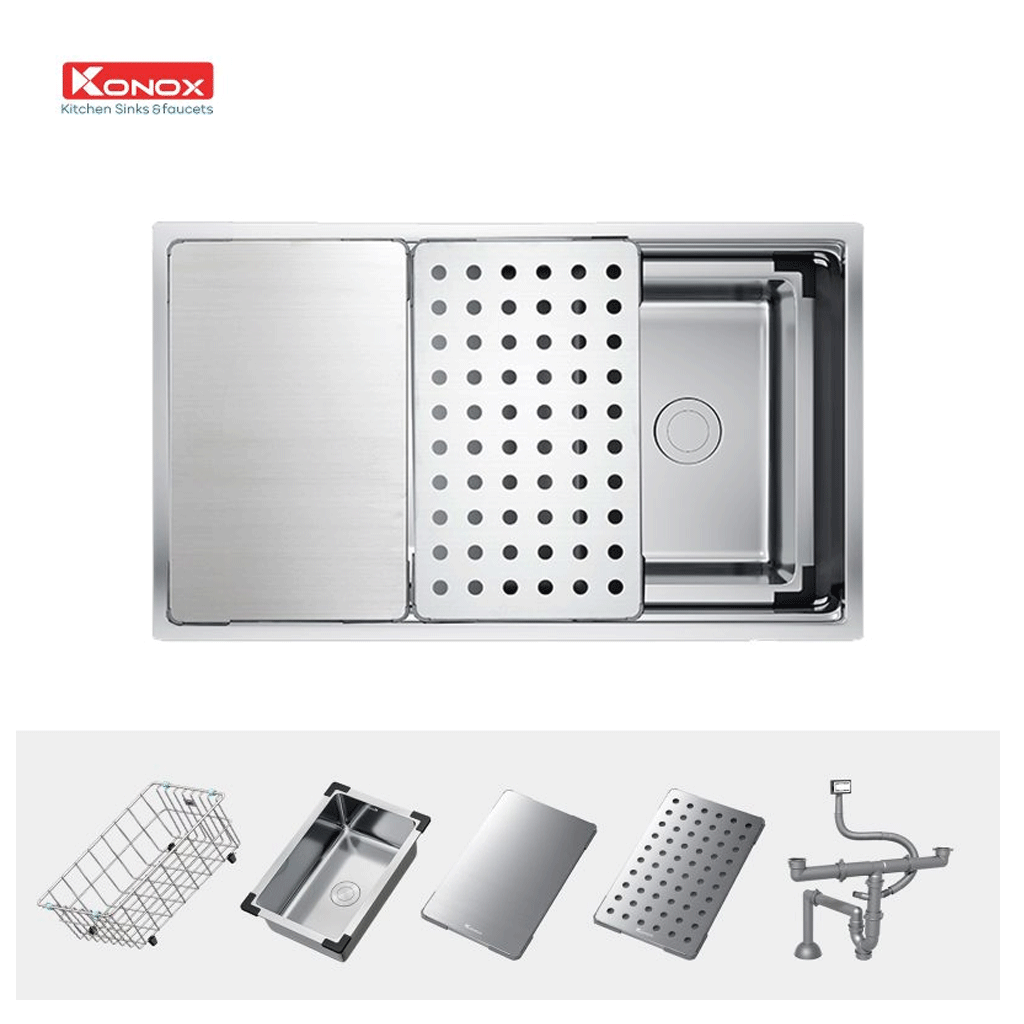 KN-8644-dekor Chậu rửa bát Workstation Sink – Undermount Sink KN8644SU Dekor ( KT86*44cm) - Ảnh 1