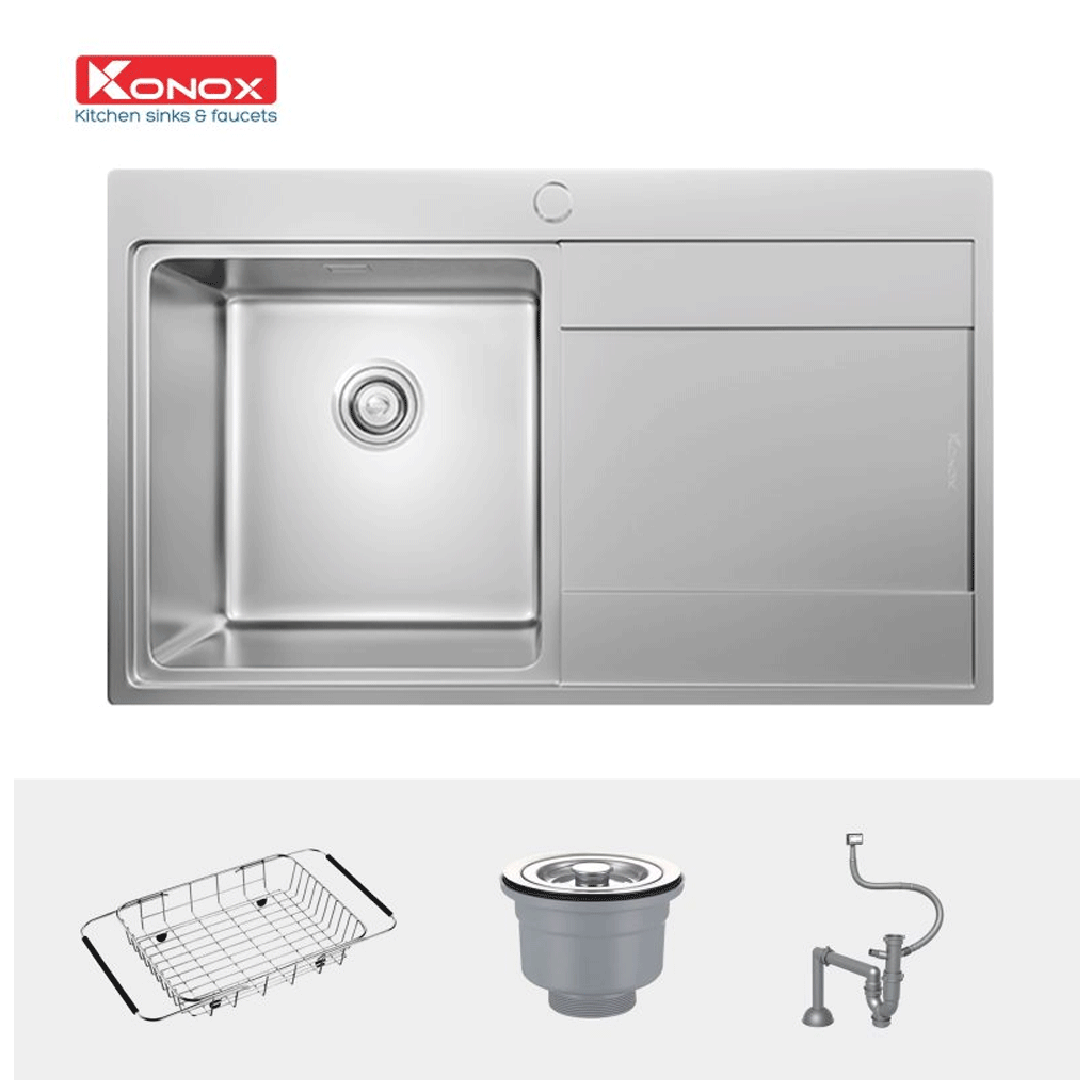 konox-Unico-8652 Chậu rửa bát Konox Topmount Sink Unico 8652 ( KT 86*52cm) - Ảnh 1