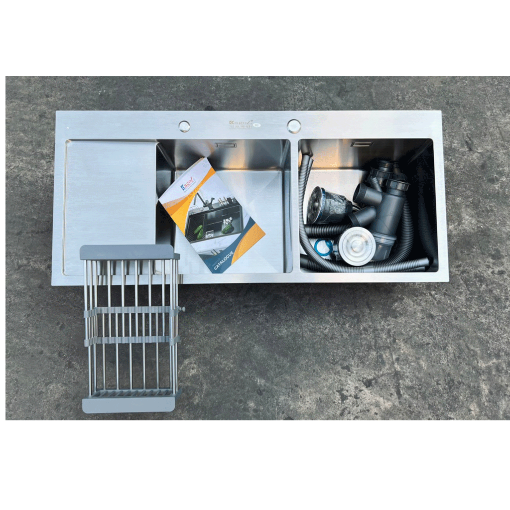 10045 Chậu rửa bát inox 304 Kagol K10045-304 có bàn chờ trái - Ảnh 1