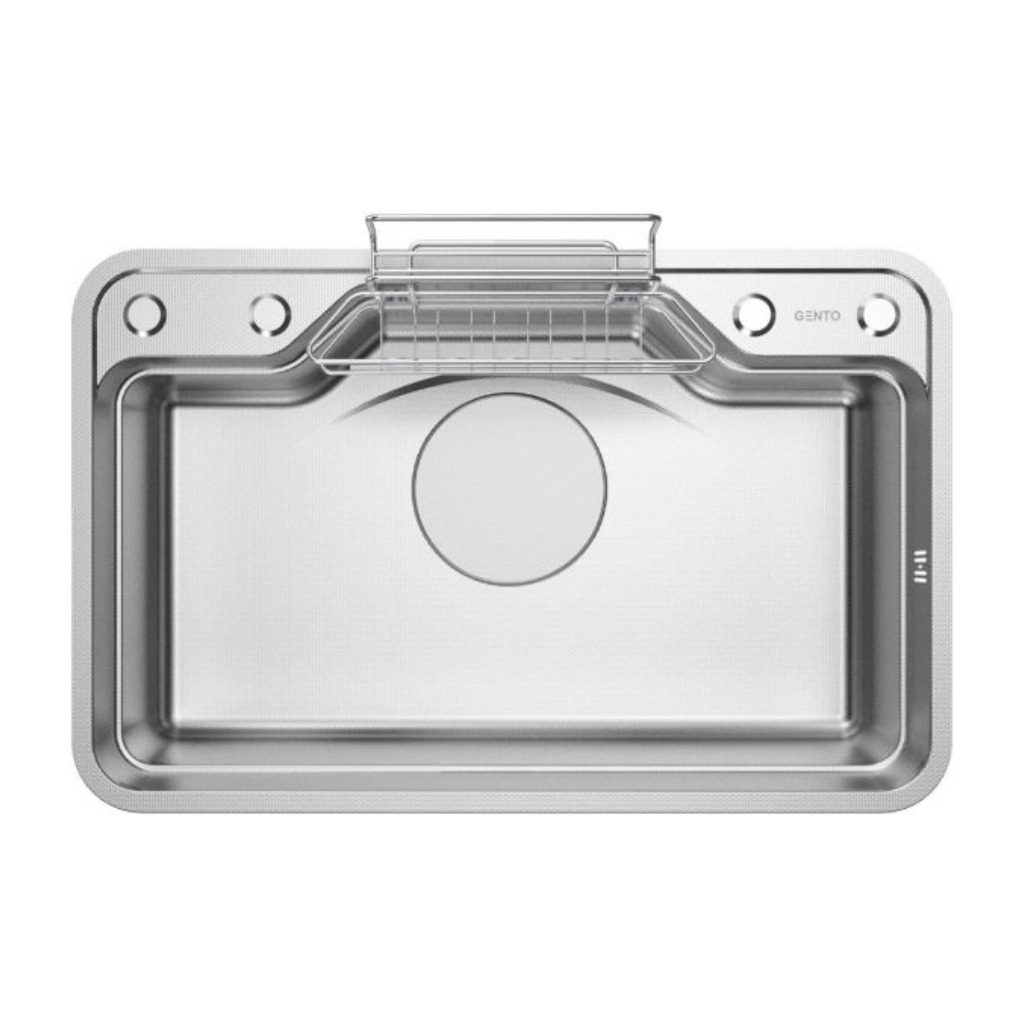 Chậu Rửa Bát Inox Chống Xước GENTO GT04 – 7848 Smart Công nghệ Nhật Bản cao cấp-01 Chậu Rửa Bát 1 Hố Inox Chống Xước: GT04 - 7848 Smart - Ảnh 1