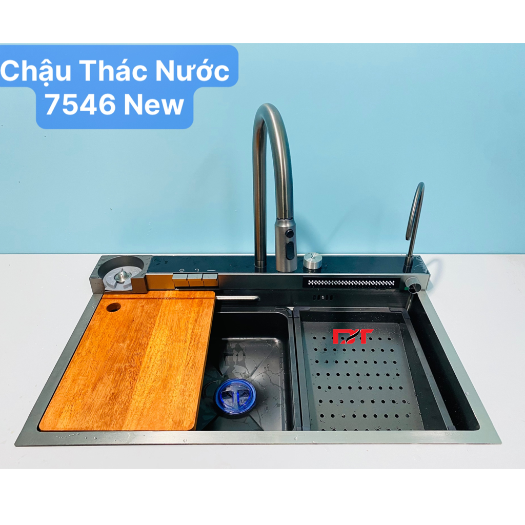 Chậu rửa bát thác nước kèm vòi rửa bát Bulova 7546 nano 1 Combo Chậu rửa bát thác nước kèm vòi rửa bát Bulova 7546 nano - Ảnh 1