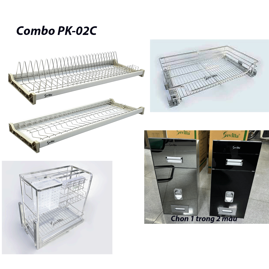 bộ-combo-2 Combo PK-02C: phụ kiện tủ bếp Sevilla Inox 304 cao cấp - Ảnh 1