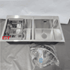 Combo VC-22: Chậu rửa bát Korea 7843 inox (Chậu đúc), Vòi Roslerer 802, giá úp bát - Ảnh 2