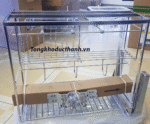 Combo PK-03C  phụ kiện tủ bếp Inox 304 cao cấp ( Giá bát nâng hạ, giá xoong nồi, giá dao thớt, thùng gạo) - Ảnh 3
