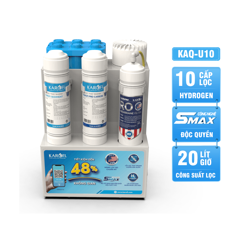u10 Máy lọc nước Karofi KAQ-U10 (10 lõi lọc) - Ảnh 1