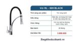 Bộ Combo Chậu Roslerer RL04-8245 nano cân và Vòi Roslerer RL909 Black - Ảnh 2