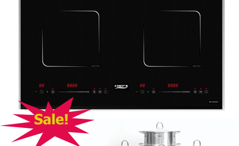 Bếp từ Chefs EH-DIH320  mẫu mới ( kính Crystal Ceram vát cạnh, nẹp nhôm, Công suất 4400W)