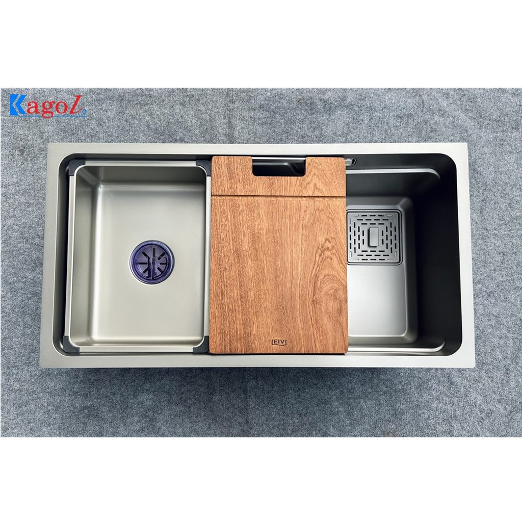 KNB7540 Chậu rửa bát đơn âm bàn đá Kagol KNB7540 (75 X 40CM) - Ảnh 1