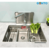 Bộ Combo Chậu rửa bát đơn âm Gento GT04-7645 - chống xước, chống bám bẩn và Vòi rút