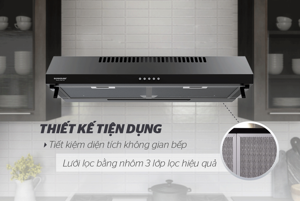 Máy hút mùi Sunhouse SHB 6118B - ảnh 2