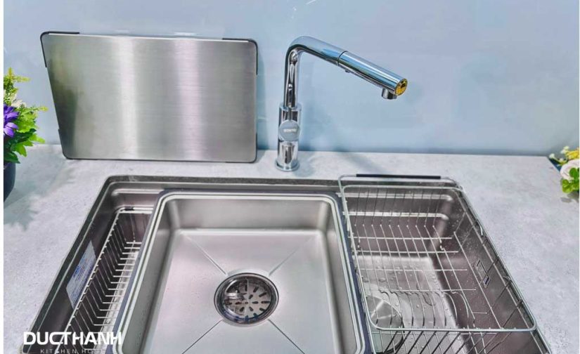 Chậu rửa bát 1 hố Inox chống xước GT04-7645 New