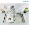 Chậu rửa bát Gento Inox chống xước GT04-7848 New và vòi rút vuông