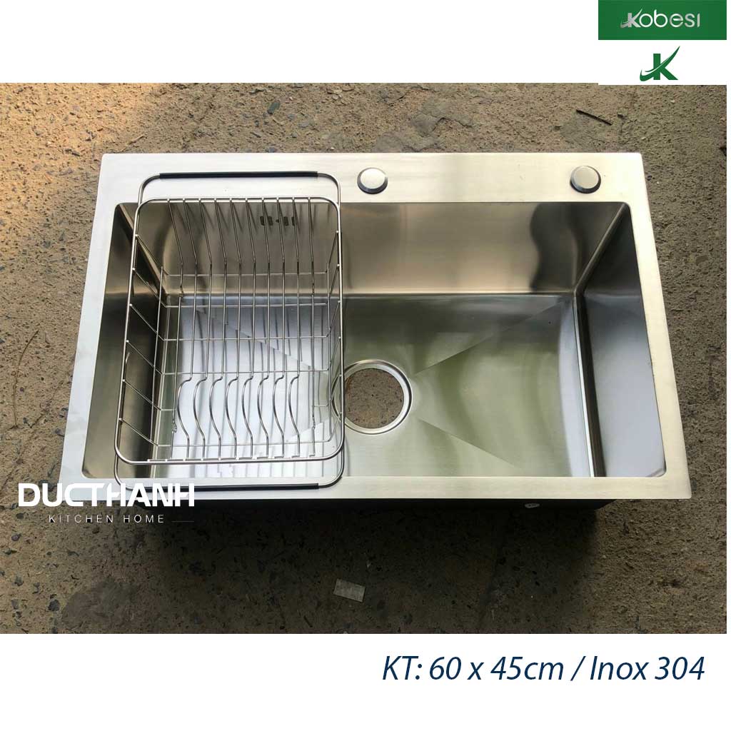 chậu-inox-304 Chậu rửa bát đơn inox 304 Kobesi 6045 - Ảnh 1