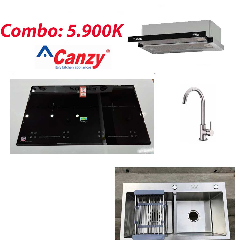 Combo-canzy Combo Bộ bếp hút mùi Canzy chậu vòi - Ảnh 1