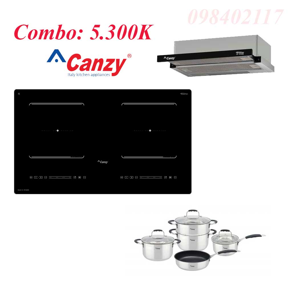 bo-combo-bep-tu-canzy Combo bộ bếp hút mùi canzy tặng bộ nồi - Ảnh 1