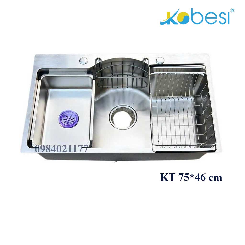 chau-kobesi-7546 Chậu đúc Kobesi 7546 Inox 304 ( KT 75*46cm) - Ảnh 1