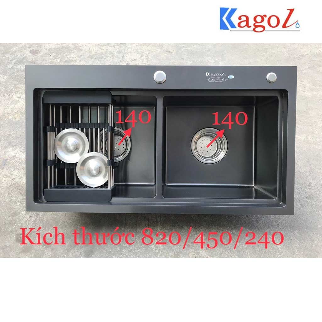 8245 Chậu rửa nano đen Kagol KND8245BT cân - Ảnh 1