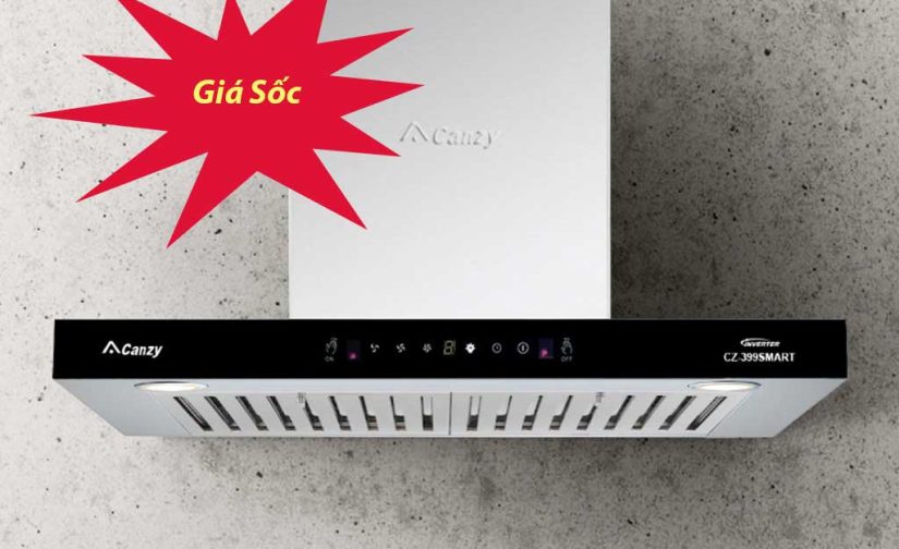 Máy hút mùi Canzy CZ-399 SMART công suất 1.400m3, sâu 45cm
