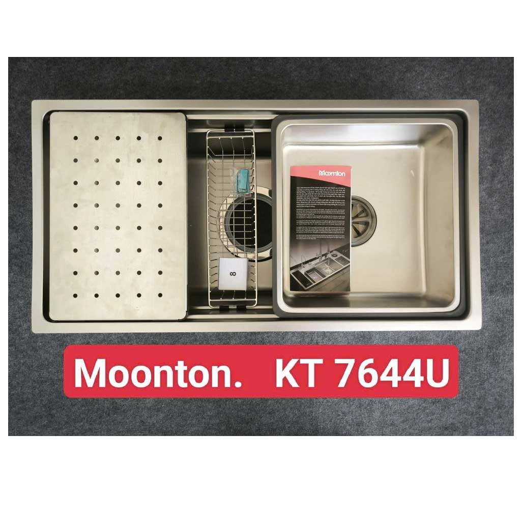7644 Chậu rửa bát Moomton M7644 SUS304 inox chống xước - Ảnh 1