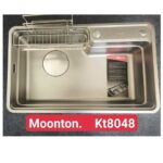 Chậu rửa bát Moomton M8048 inox SUS304 vân sần chống xước