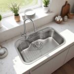 Chậu rửa bát Moomton M8050 inox SUS304 vân sần chống xước - Ảnh 2