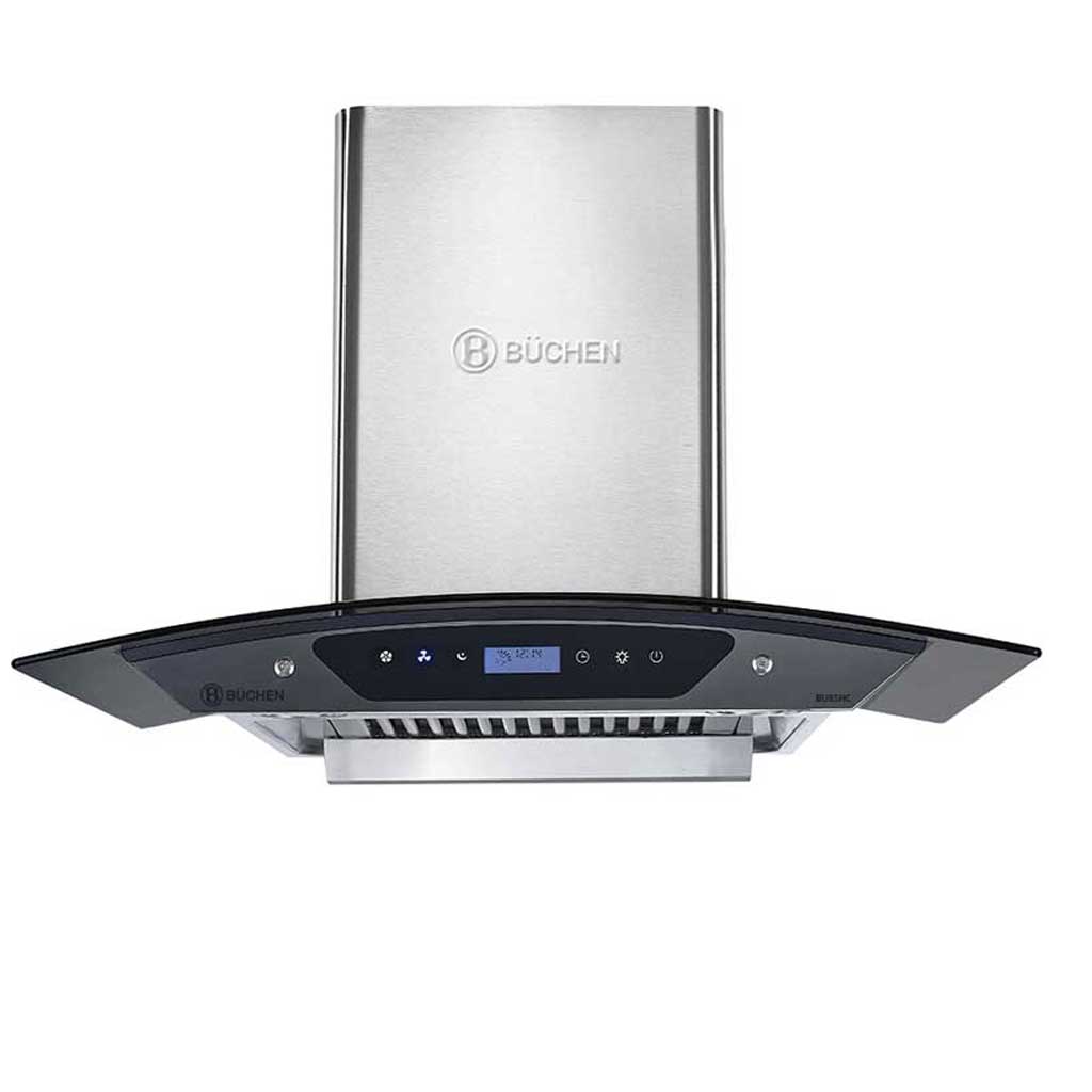 85hs Máy hút mùi kính cong Buchen BU85HS Clean tự động làm sạch mô tơ - Ảnh 1